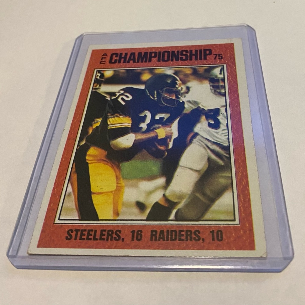 AFC Championship 75 Franco Harris 1976 Topps Football Card Steelers Vs Raiders